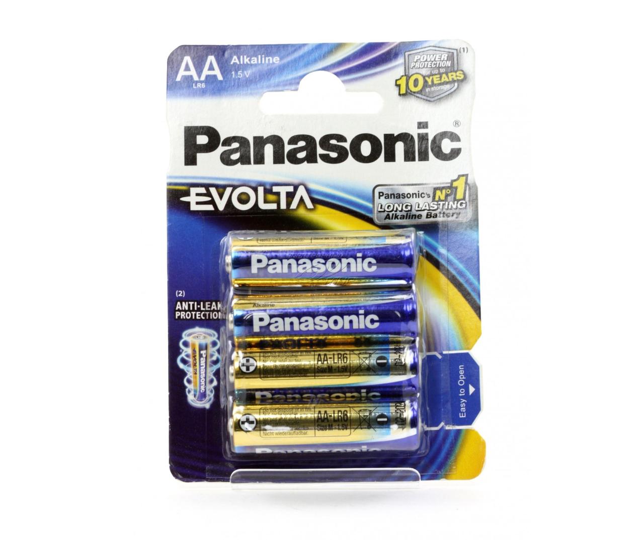 ТМ "PANASONIC" Элемент питания Батарейки Evolta AA LR06 BLI (4+2) Alkaline (палец) (6 шт/уп) - фото 2 - id-p548899430