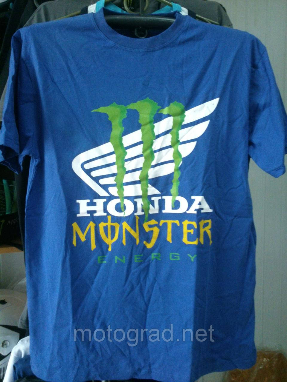 Футболка HONDA Monster 100% бавовна синя розмір XL, фото 1