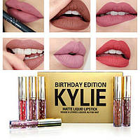 Матовая жидкая помада Matte Liquid Lipstick Kylie Birthday Edition набор 6 цветов