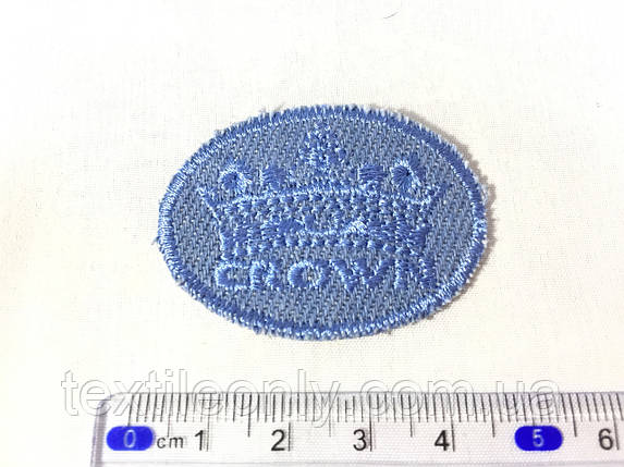 Нашивка Crown джинс 45х34 мм, фото 1