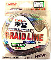 Шнур поводковый Kaida Braid Line сечение 0,12, 100м