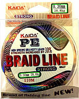 Шнур плетеный Кайда Braid Line сечение 0,30, 100м