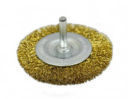 Щітка-крацовка дискова латунна зі шпилькою 75/100 мм