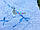 Конверт-плед для новонароджених легкий на виписку та в коляску "Аист" білий, синя стрічка, фото 4