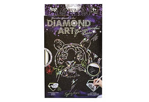 Набір для творчості Алмазна картина Diamond Art 09 Тигр з трояндою Danko Toys