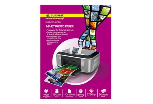 Фотопапір 10*15см глянцевий 180г/м2 100арк Buromax