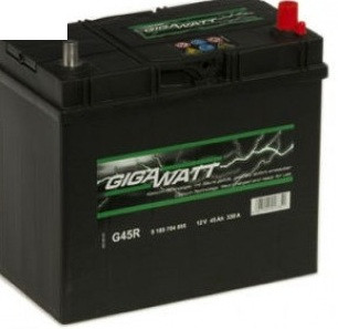 Автомобільний акумулятор GigaWatt 45 А (Asia) Гігават 45 Ампер (Азія) GW 0185754555
