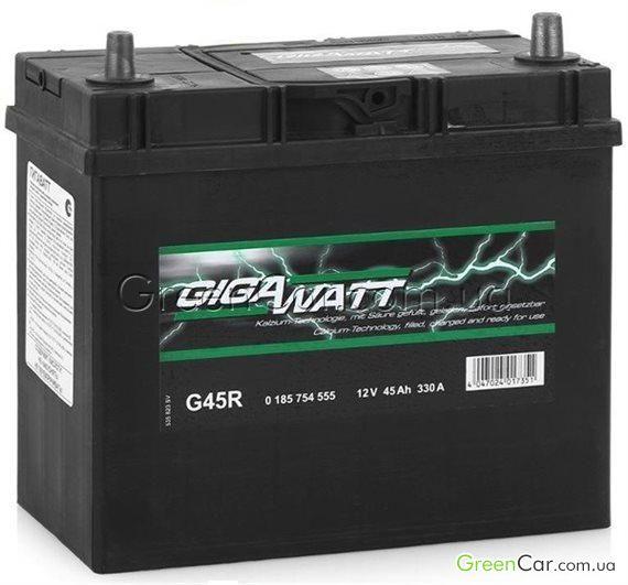 Автомобільний акумулятор GigaWatt 45 А·год (Asia) Гігават 45 Ампер (Азія) GW 0185754557