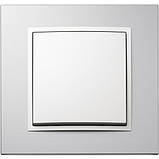 Рамка 1 - пост. алюміній/полярна білизна Berker B. 7, фото 2