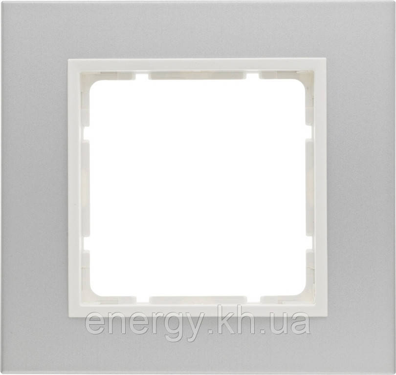 Рамка 1 - пост. алюміній/полярна білизна Berker B. 7, фото 1