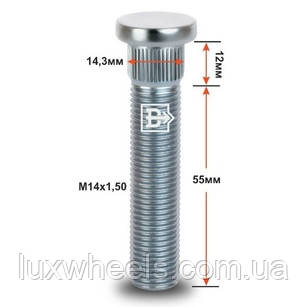 Шпилька забивна CRP143D55 M14X1,50 довжина різання.частинки 55 мм Цинк