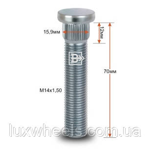 Шпилька забивна CRP159D58 M14X1,50 довжина різання. частини 58 мм Цинк, фото 1