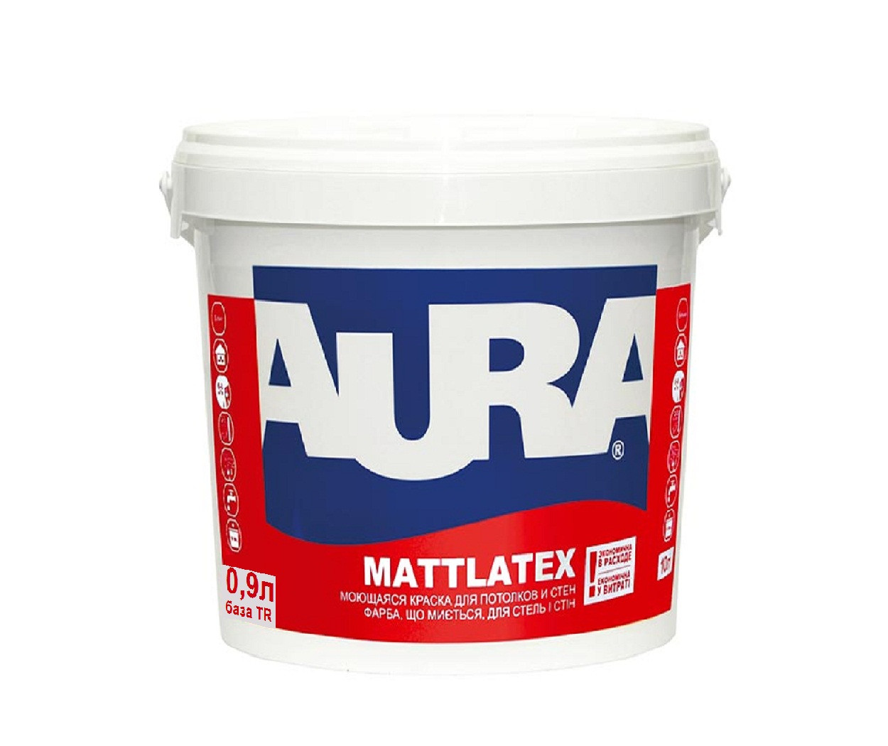 Краска латексная AURA MATTLATEX интерьерная транспарентный-база TR 0,9л - фото 2 - id-p321504908