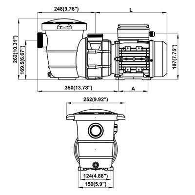 Розміри насосу Bridge BC2530 Розміри насосу Bridge BC2530