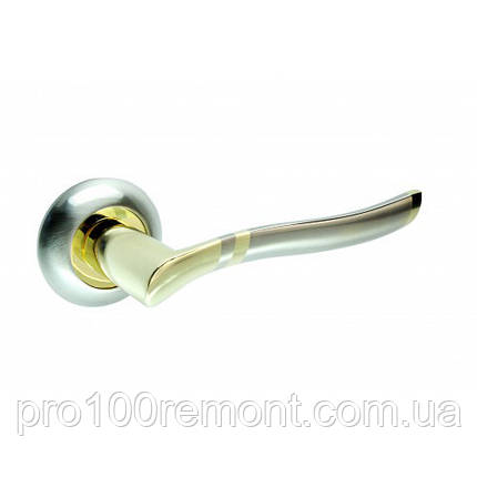 Ручка дверна на розетці NEW KEDR R10.035-AL-SN/PB, фото 1