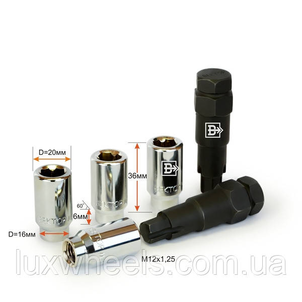 Комплект гайок секр. M12X1,25