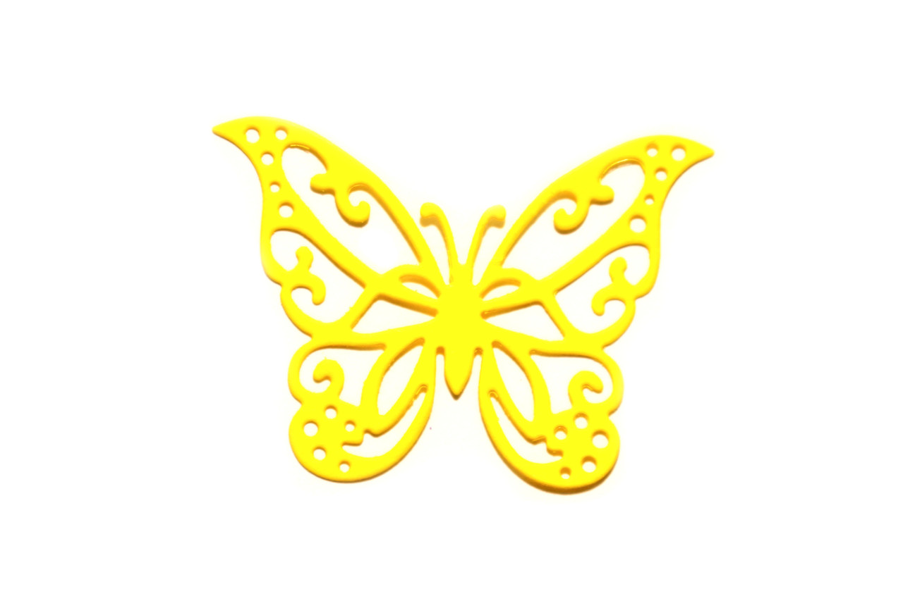 Бабочки 6см желтые, 12шт - фото 1 - id-p549325138