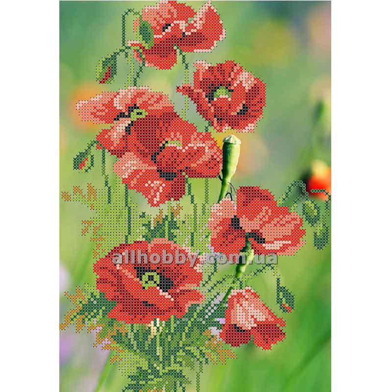 Схема для вишивання бісером " Маки БИС4-73(1) (А4), фото 1