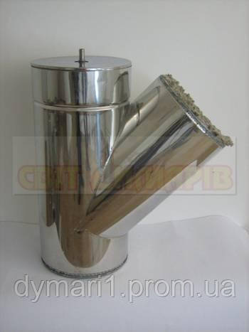 Трійник для димоходу 45* нерж./нерж. ф160/220