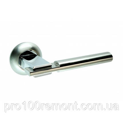Ручка дверна на розетці NEW KEDR R10.038-AL-SN/CP, фото 1
