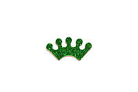 Короны из фоамирана с глитером на клеевой основе (зеленые),24шт