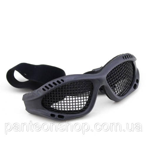 Захисні окуляри-сітка V2 плетінка Black (для Airsoft, Страйкбол)