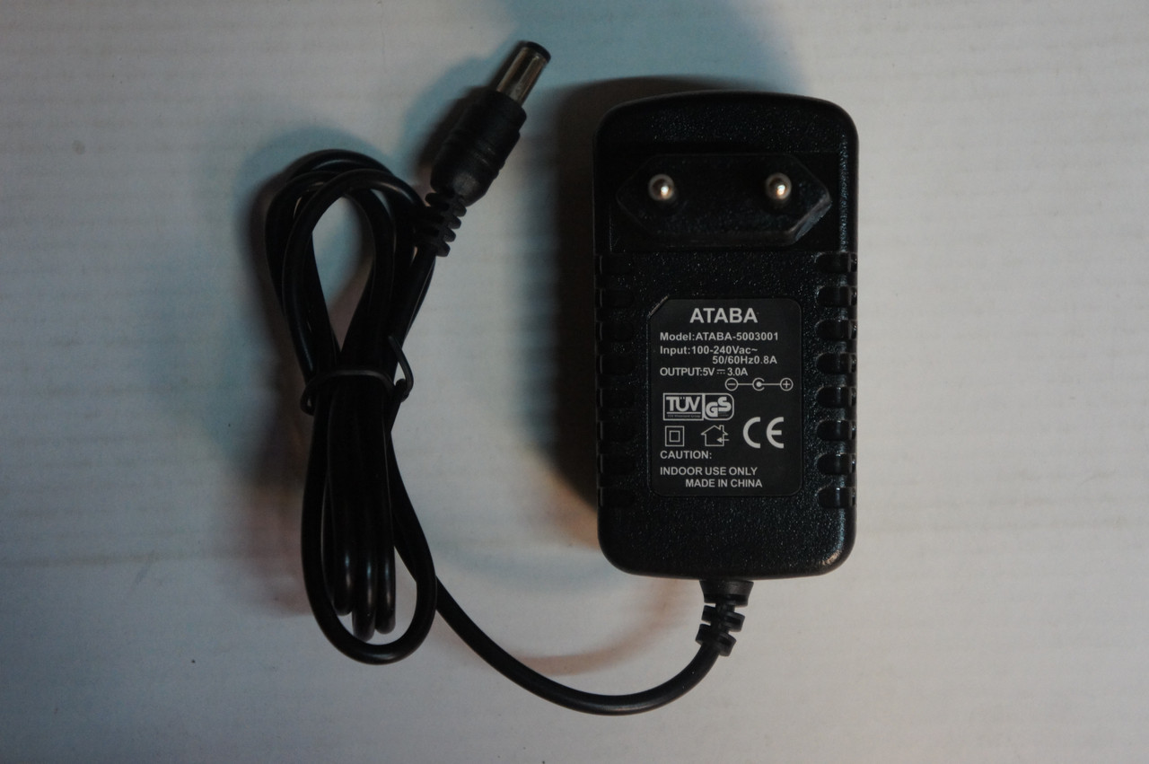 Блок живлення ATABA 5V 3A(5.5x2.1mm), фото 1