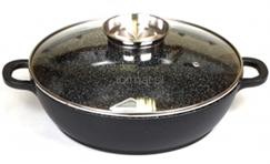 Жарівня з міцним греблоновим покриттям і кришкою з дозатором, Oscar Cooks OC30 28cm.