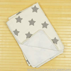 Непромокальна двостороння пелюшка 60x80 тм «Omali» (фланель сірі зірки)