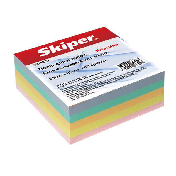 Блок паперу для записів, проклеєний, кольоровий 400 л