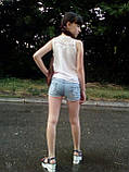 Літній костюм для дівчинки: блузка та джинсові шорти, фото 3