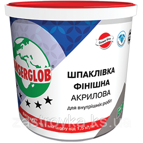 Шпаклівка ANSERGLOB ФІНІШНА «АКРИЛОВА» (супербела готова), 1,5 кг