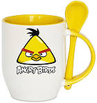 Чашка з Вашим дизайном, кольорова всередині, ручка і ложка, фото 2