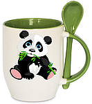 Чашка з Вашим дизайном, кольорова всередині, ручка і ложка, фото 3