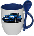 Чашка з Вашим дизайном, кольорова всередині, ручка і ложка, фото 6