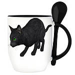 Чашка з Вашим дизайном, кольорова всередині, ручка і ложка, фото 7