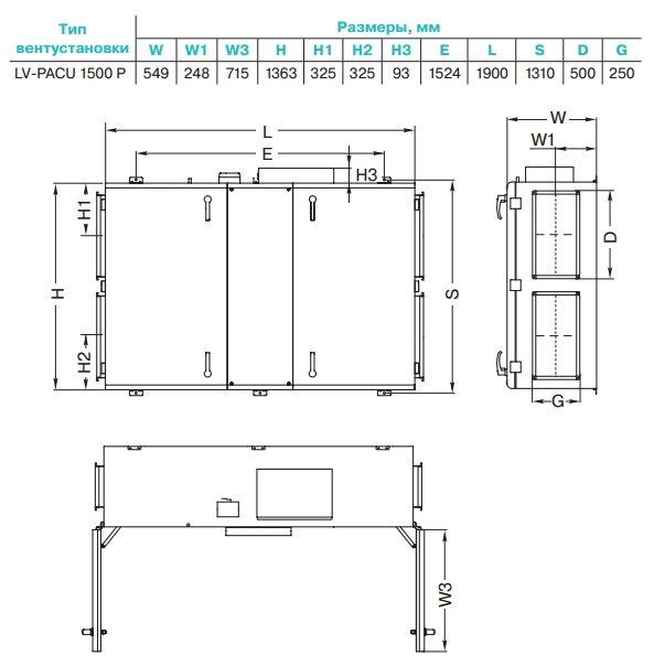 Приточно-вытяжная установка Lessar LV-PACU 1500 PE - фото 3 - id-p549549774