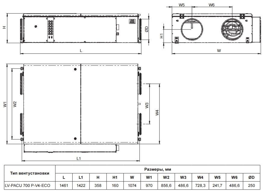 Приточно-вытяжная установка Lessar LV-PACU 700 PW-V4-ECO - фото 2 - id-p549549812