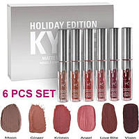 Жидкая помада набор Matte Liquid Lipstick Kylie Holiday Edition 6 цветов