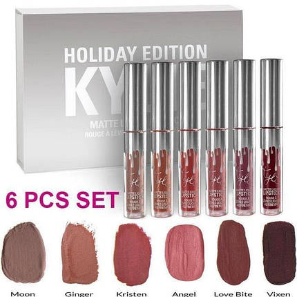 Жидкая помада набор Matte Liquid Lipstick Kylie Holiday Edition 6 цветов, фото 2