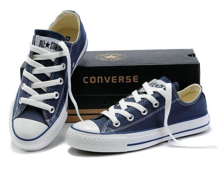 Кеди в стилі Converse ALL STAR (конверси) Сині низькі в коробці