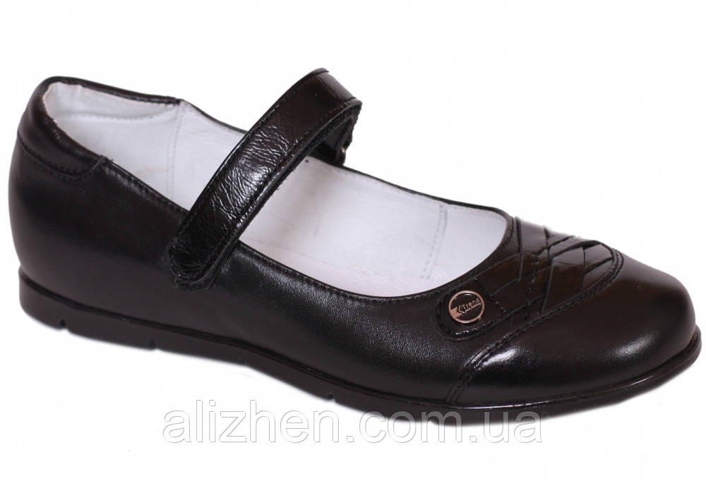 Туфли школьные кожаные для девочки тм Каприз, размеры 32, 33 черные - фото 1 - id-p549658253