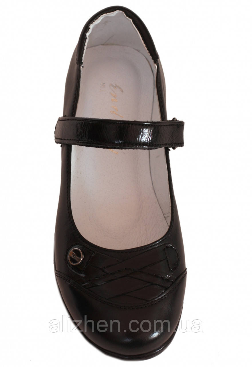 Туфли школьные кожаные для девочки тм Каприз, размеры 32, 33 черные - фото 2 - id-p549658253