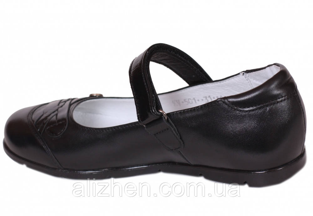 Туфли школьные кожаные для девочки тм Каприз, размеры 32, 33 черные - фото 3 - id-p549658253
