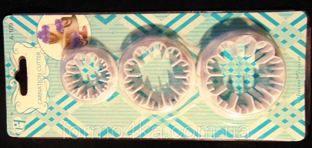 Набір вирубок для мастики Гвоздика 3 шт.