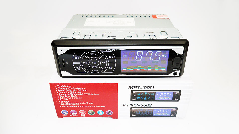 Автомагнітола 3882 ISO — MP3 Player, FM, USB, SD, AUX сенсорна магнітола