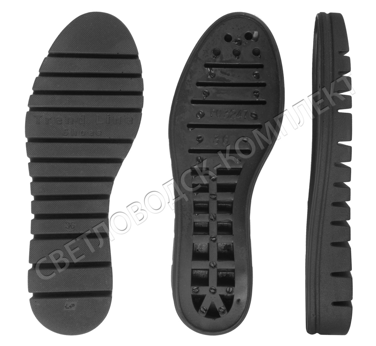 Підошва для взуття PU-3247, кол. чорний, фото 1