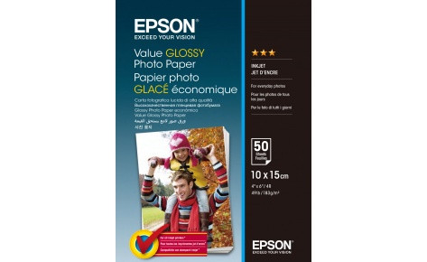 Бумага Epson 100mmx150mm Value Glossy Photo Paper 50 л. - фото 1 - id-p549694061