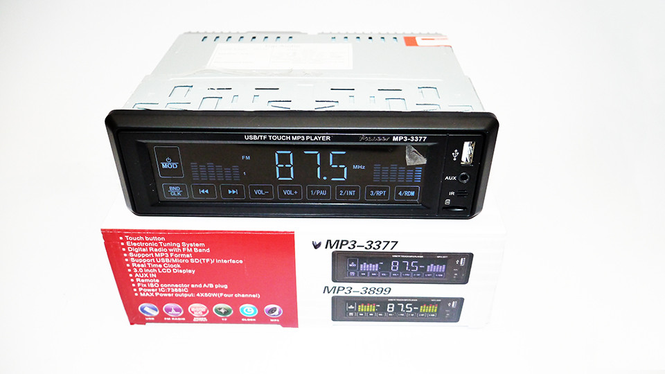 Автомагнітола 3377 ISO — MP3 Player, FM, USB, SD, AUX сенсорна магнітола