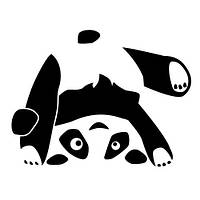 Виниловая интерьерная наклейка - Панда стоит на голове